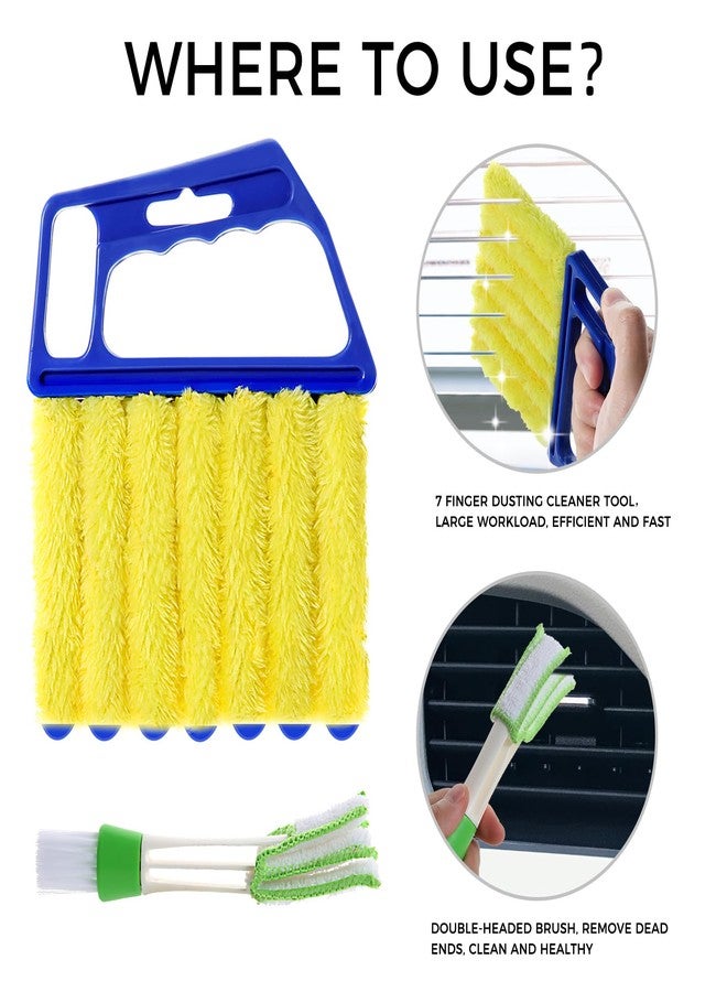 EVEPRUS 4Pcs Window Venetian Blind Cleaner Duster Tool,Washable 7 Fingers Dusting Cleaner and Air Vent Cleaner,Shutter Brush,Blinds Air Conditioner Keyboard Fan Duster Dirt Housekeeping Tool - Image 2